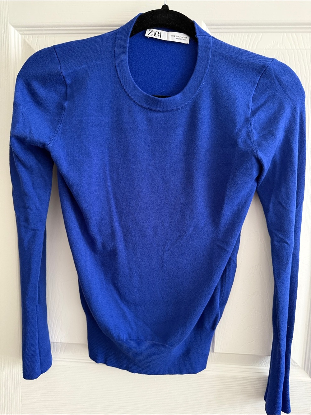 Zara Cobalt Blue Long Sleeve Crewneck Sweater